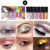 Flare Glitter Eye Shadow - 6Pcs Flare