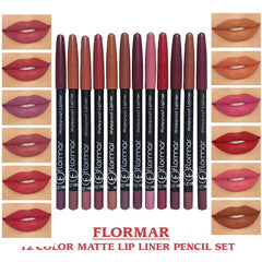 Flormor WaterProof Lip Liner Pencil - 12Pcs Flormor