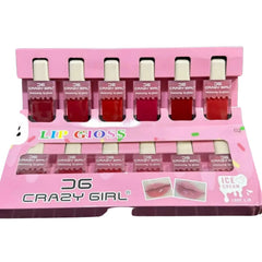 Crazy Girl Waterproof Long Lasting Ice Cream Lip Gloss Pack of 6 Crazy Girl