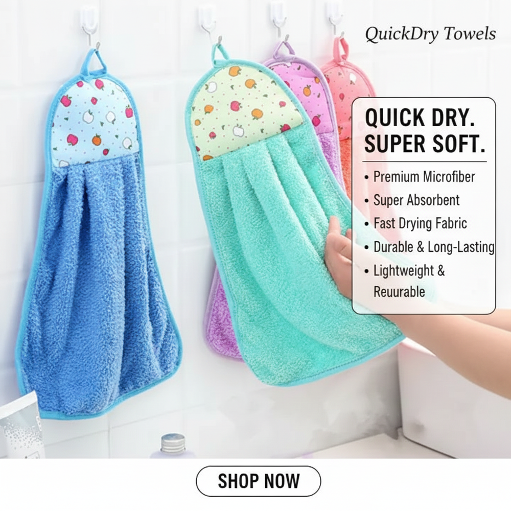 Microfiber Hand Towel Kitchen/Bathroom Soft Hand Towel Cosmia.pk