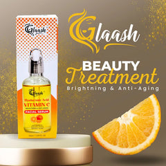 Glaash Hyaluronic Acid Vitamin C Brightening & Anti-Aging Facial Serum - 50ml Glaash