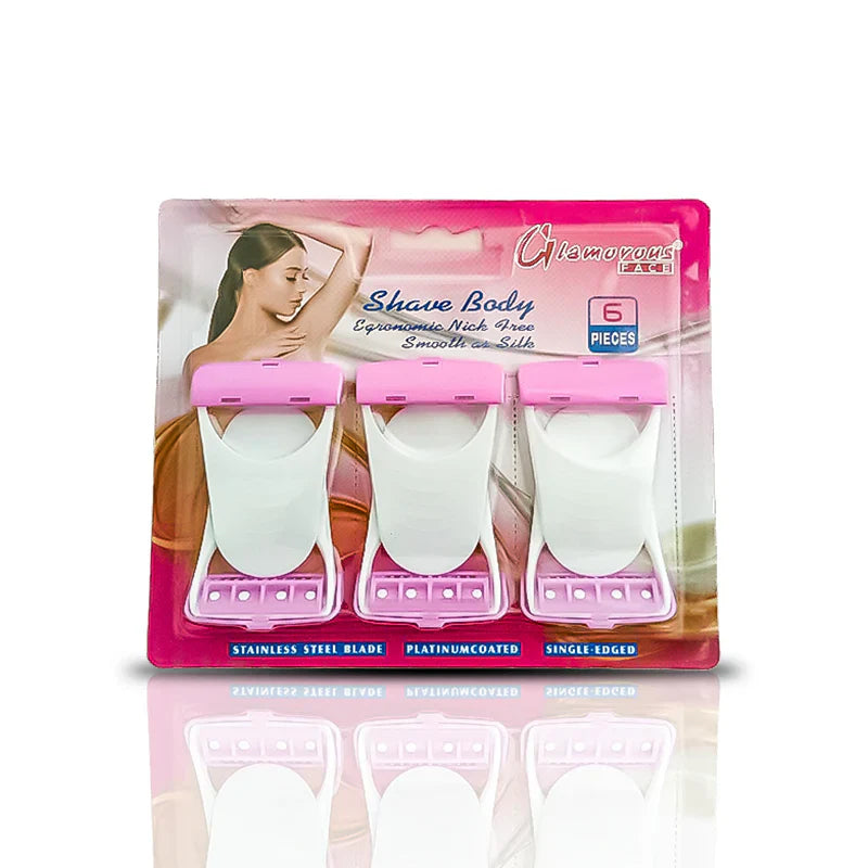 Glamorous Face 6 Pieces Shave Body Razor For Women Glamorous Face