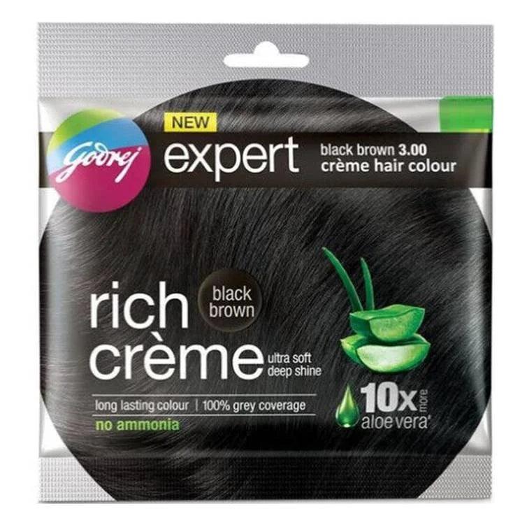Godrej Expert Rich Creme Hair Color 3.00 Black Brown Godrej