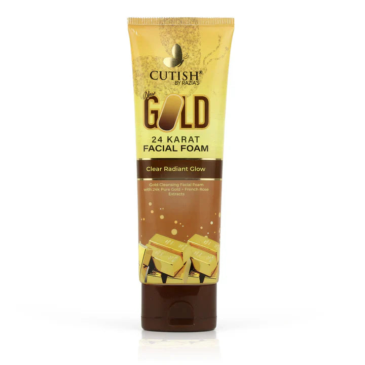Cutish Gold 24 Carat Facial Foam 100gm Cutish