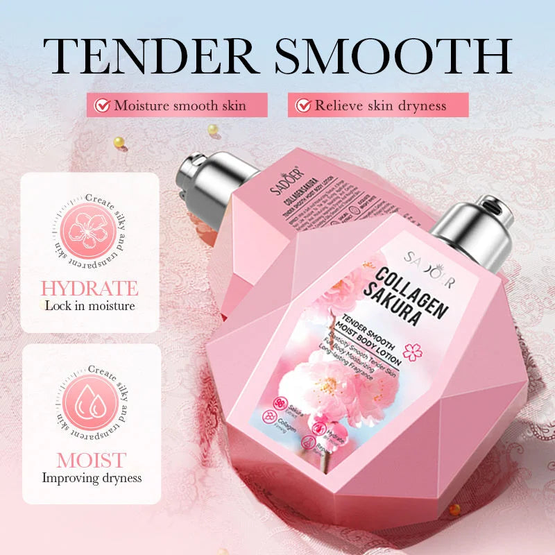 Sadoer Collagen Sakura Moisturizing Whitening Brighten Body Lotion Sadoer