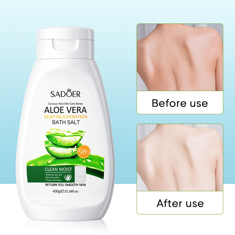 Sadoer Aloe Vera Bath Salt Deep Cleaning Gentle Exfoliator - 430g Sadoer