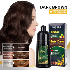 AUGEAS 3-in-1 Herbal Hair Dark Brown Color Shampoo – 500ml Augeas