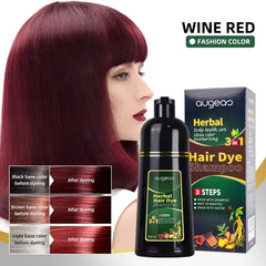 AUGEAS 3-in-1 Herbal Hair Wine Red Color Shampoo – 500ml Augeas