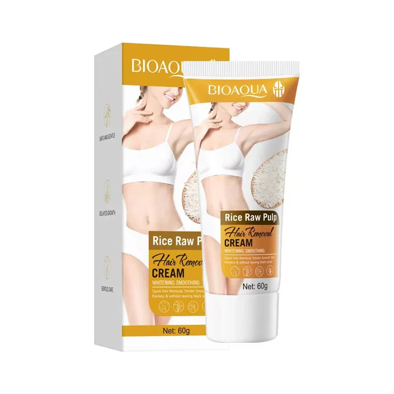 BIOAQUA Rice Raw Pulp Smoothing Hair Removal Cream - 60gm Bioaqua