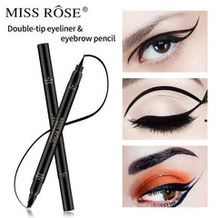 MISS ROSE Double Head 4 Fork Eyebrow Pencil 2 in 1 Black Miss Rose