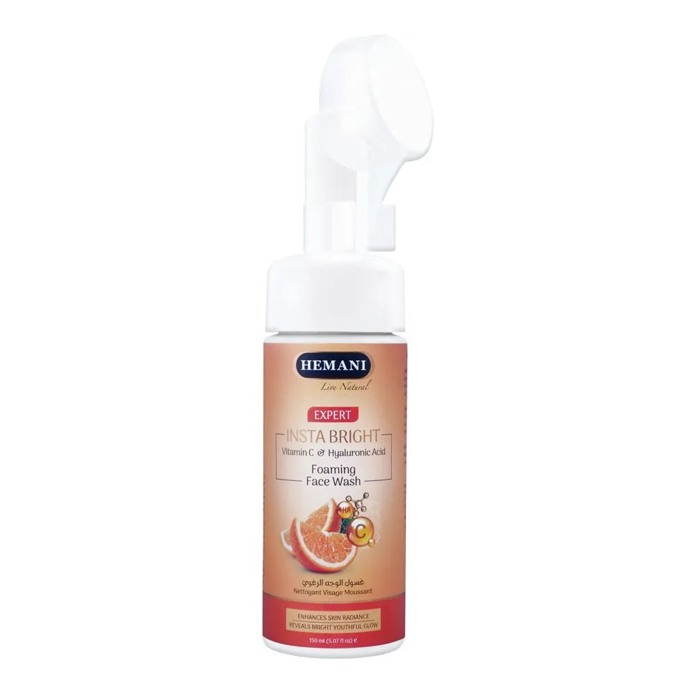 Hemani Expert Insta Bright Vitamin C & Hyaluronic Acid Foaming Face Wash - 150ml Hemani