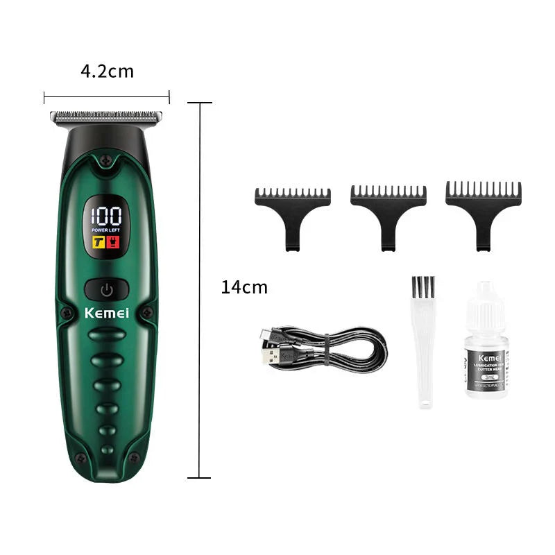 Kemei KM-2259 Rechargeable LCD Digital Display USB Charging Beard & Kemei