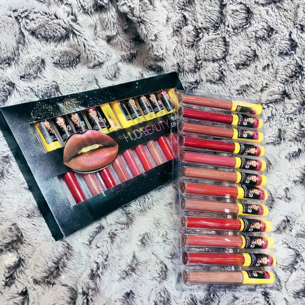 Huda Beauty Matte Lip Gloss 12Pcs Set Huda Beauty