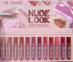 3Q Beauty Matte Velvet Lip Gloss Set of 12 3Q Beauty