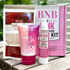 BNB Pink Glow Kit ( Toneup Facewash - 120ml + Saffron Mask - 120gm + Pink Glow Sunscreen Spf 60 - 50gm) BnB
