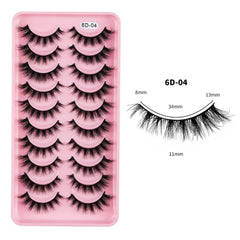 10 Pairs Mink Eyelashes 6D-04 Cosmia.pk
