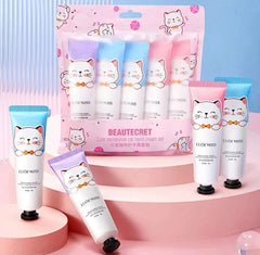 Loufmiss 5Pcs Cute Cat Hand Cream Set Loufmiss