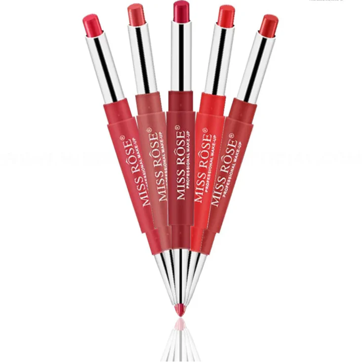 Miss Rose High Pigment 2 In 1 Lip Liner Lipstick - Reds Shades Miss Rose