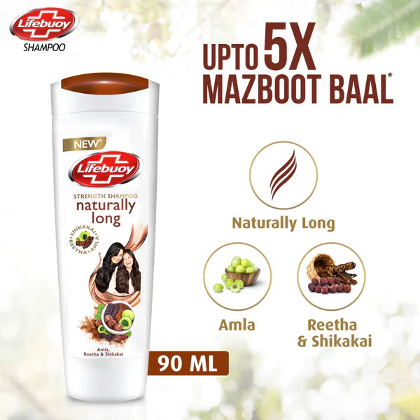 Lifebuoy Naturally Long Amla Reetha & Shikakai Strength Shampoo, 90ml Lifebuoy