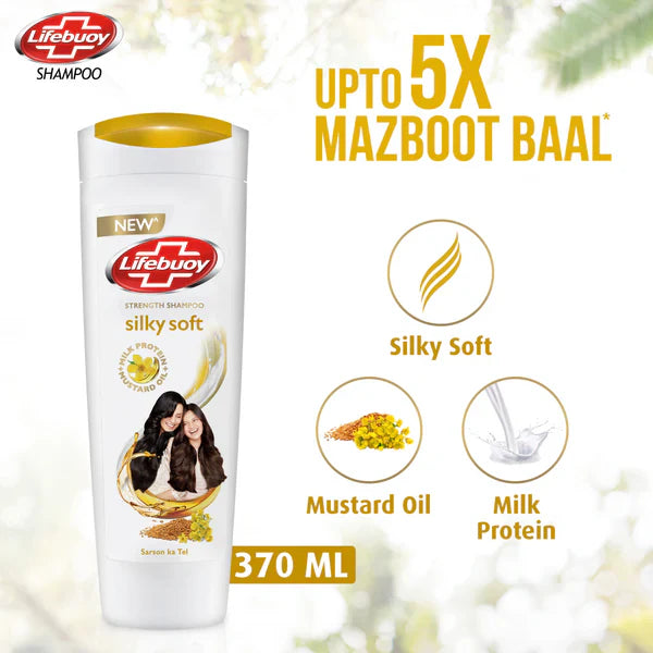 Lifebuoy Silky Soft Milk Protein + Mustard Oil Strength Shampoo 370ml Lifebuoy