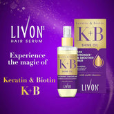 Livon Keratin & Biotin Smoothing Serum Oil - 100ml Livon