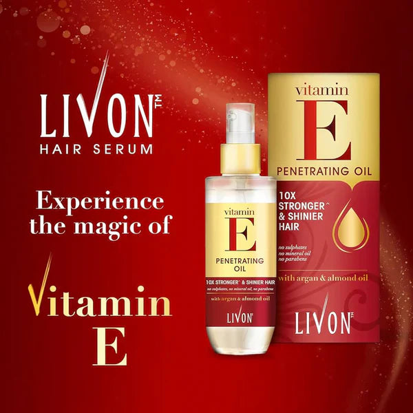 Livon Vitamin E Penetrating Serum Oil For Stronger & Thicker Hair - 100ml Livon