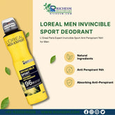 L'Oréal Men Expert Invincible Sport 96H Anti-Perspirant Deodorant Spray Loreal
