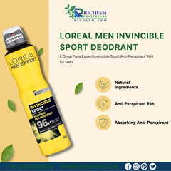 L'Oréal Men Expert Invincible Sport 96H Anti-Perspirant Deodorant Spray Loreal