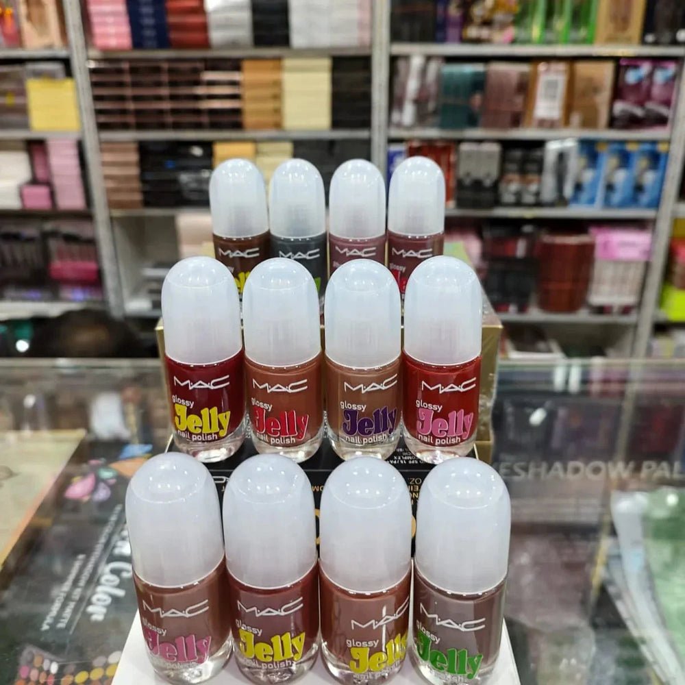 Mac glossy jelly nail paint - 12 Pcs Set Mac