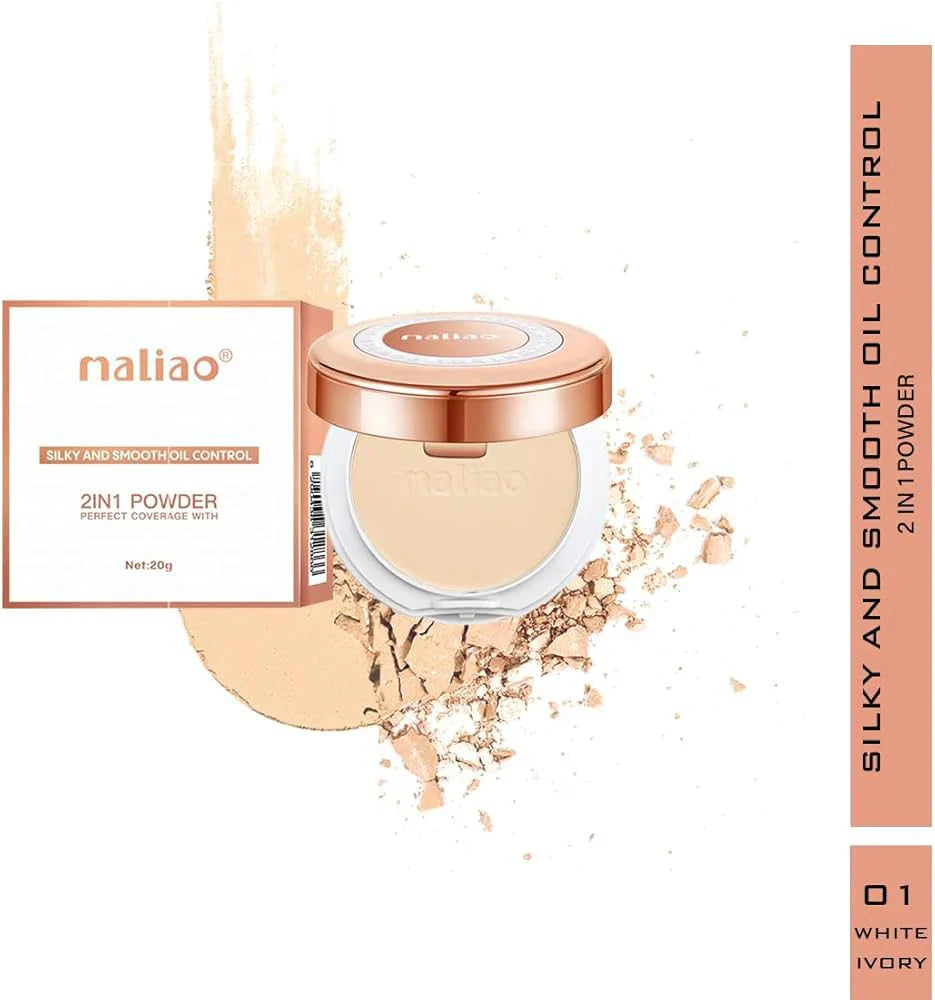 Maliao 2 in1 Perfect Coverage Powder For Girls & Women 20g Maliao