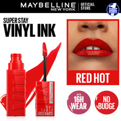 Original Maybelline Superstay Vinyl Ink Liquid Lipstick - Red Hot 25 Maybelline