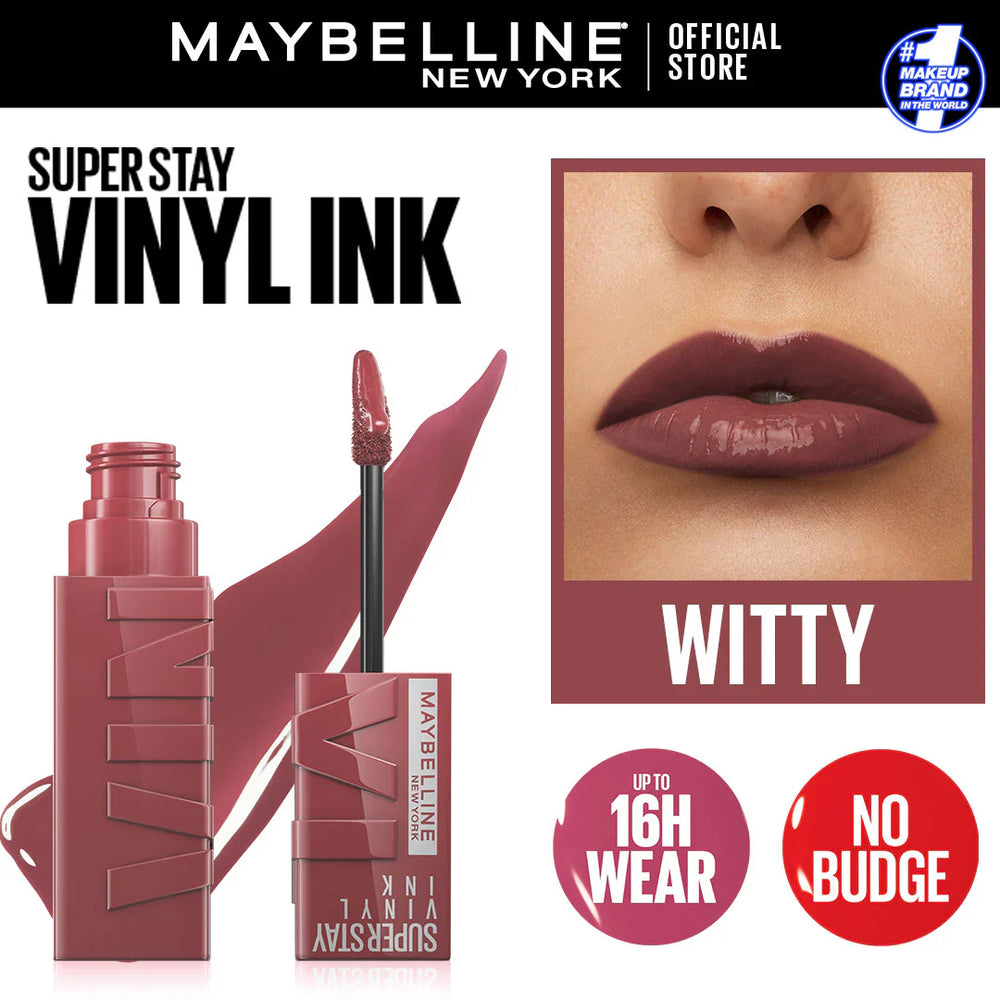 Original Maybelline Superstay Vinyl Ink Liquid Lipstick - Witty 40 Maybelline