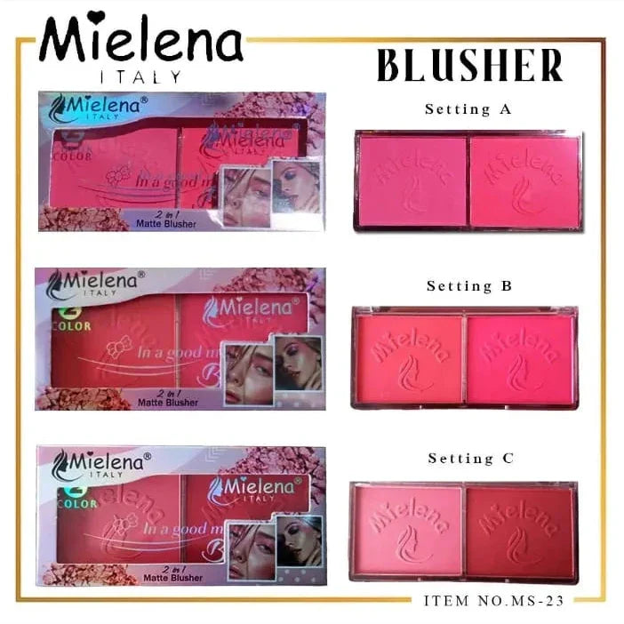 Mielena 2 in 1 Blusher Palette Each Mielena