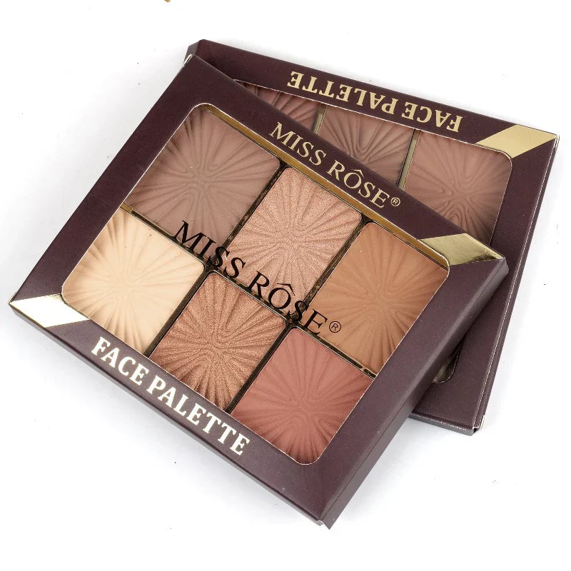 Miss Rose European Style Arch Face Palette - 6 color Miss Rose