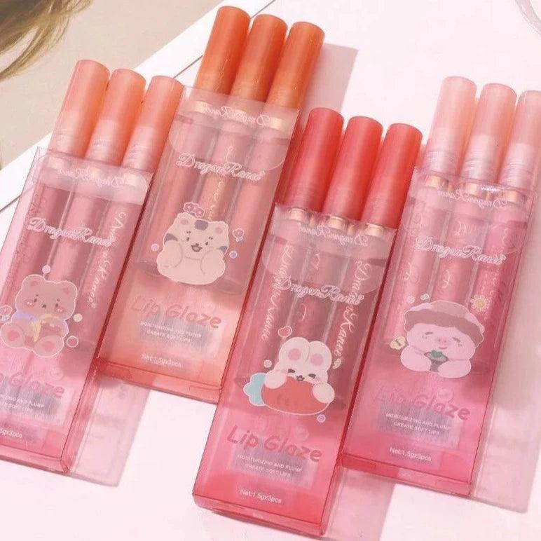 3 Pcs Dragon Ranee Moisturizing Majestic Lip Glaze Dragon Ranee