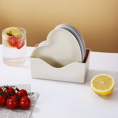 Heart Shape 10 PCs Plate Set With Holder Cosmia.pk