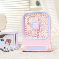 Colorful Cute Rechargeable Desk Fan | 3-Speed Portable Cosmia.pk