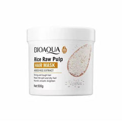 BIOAQUA Rice Raw Pulp Hair Mask For Dry & Damaged Hair - 500g Bioaqua