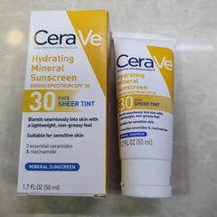 CeraVe Hydrating Mineral Sunscreen Broad Spectrum SPF 30 FACE SHEER TINT CeraVe