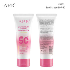 APK Watermelon Cooling Sunscreen SPF 50+ – Hydrating & UV Protection – 100g APK