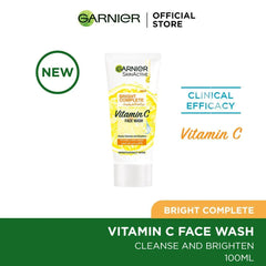 Garnier Bright Complete Vitamin C Face Wash - 100ml Garnier