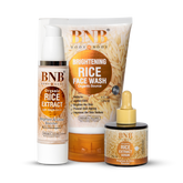 BNB Rice Glow Day Care Essentials (Rice Extract Facewash - 120ml + Rice Extract Cream - 50ml + Rice Extract Serum 30ml) BnB