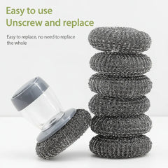 Kitchen Soap Dispensing Palm Multifunctional Pressing Cleaning Brush Cosmia.pk