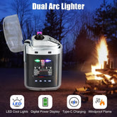 Dual Arc Electric Lighter USB Rechargeable Windproof Flameless Plasma Cosmia.pk