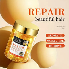 Sadoer Argan Oil Hair Care Capsules For Repairing Damaged Dry Hair Sadoer