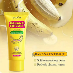 SADOER Banana Facial Cleanser Deep Cleaning Oil-Control Whitening Brightening & Moisturizing Face Wash - 60g Sadoer