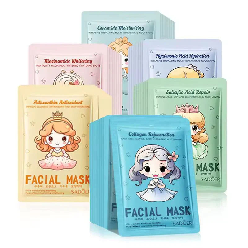 SADOER Pack of 06 Princess Hyaluronic Acid Collagen Face Mask Sadoer