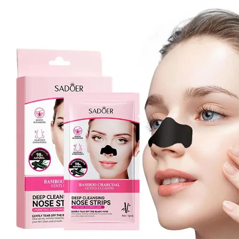 Sadoer Pink Bamboo Charcoal Deep Cleansing Nose Strips - 6 Strips Sadoer