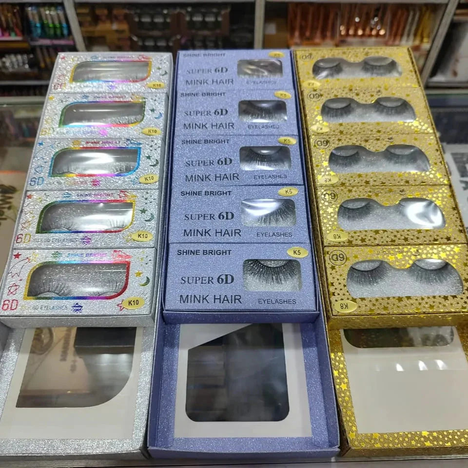 Shine bright 6D eyelashes (Each Box 5Pcs) Shine bright