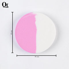 Quetee Beauty Round Shape Makeup Puffs in Pink & White Color Quetee